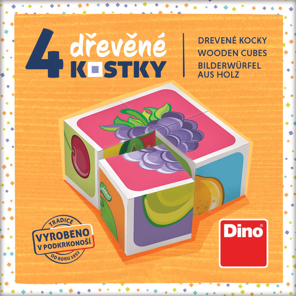 Dřevěné kostky Ovoce – 4 kostky - slide 2