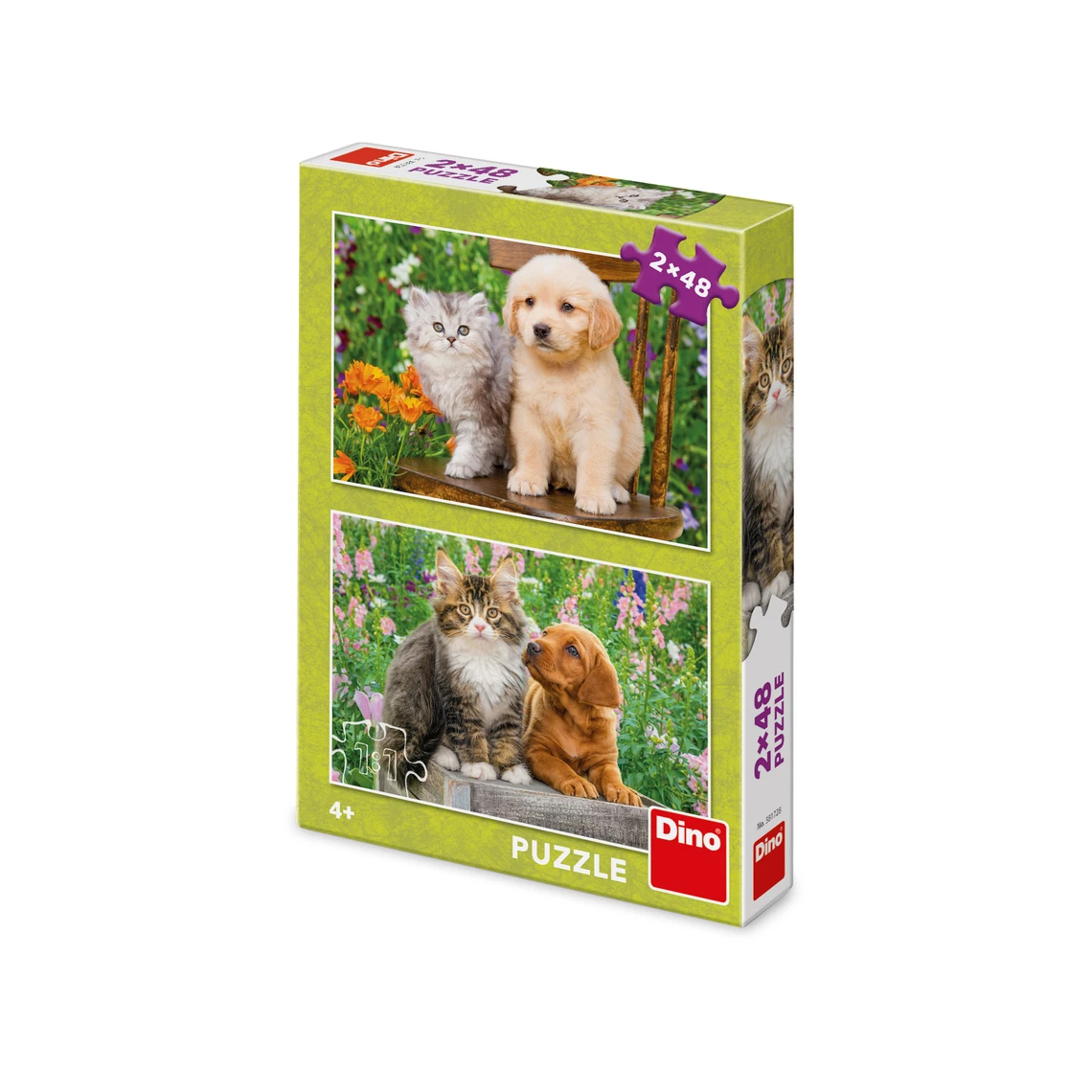 Puzzle Pejsek a kočička na zahradě 2x48 dílků - slide 0