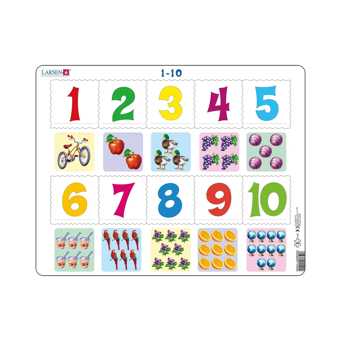 Čísla 1-10 - Vzdělávací puzzle - slide 0
