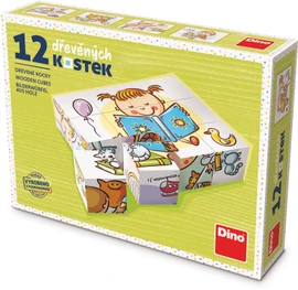 Dřevěné kostky Hezký den – 12 kostek