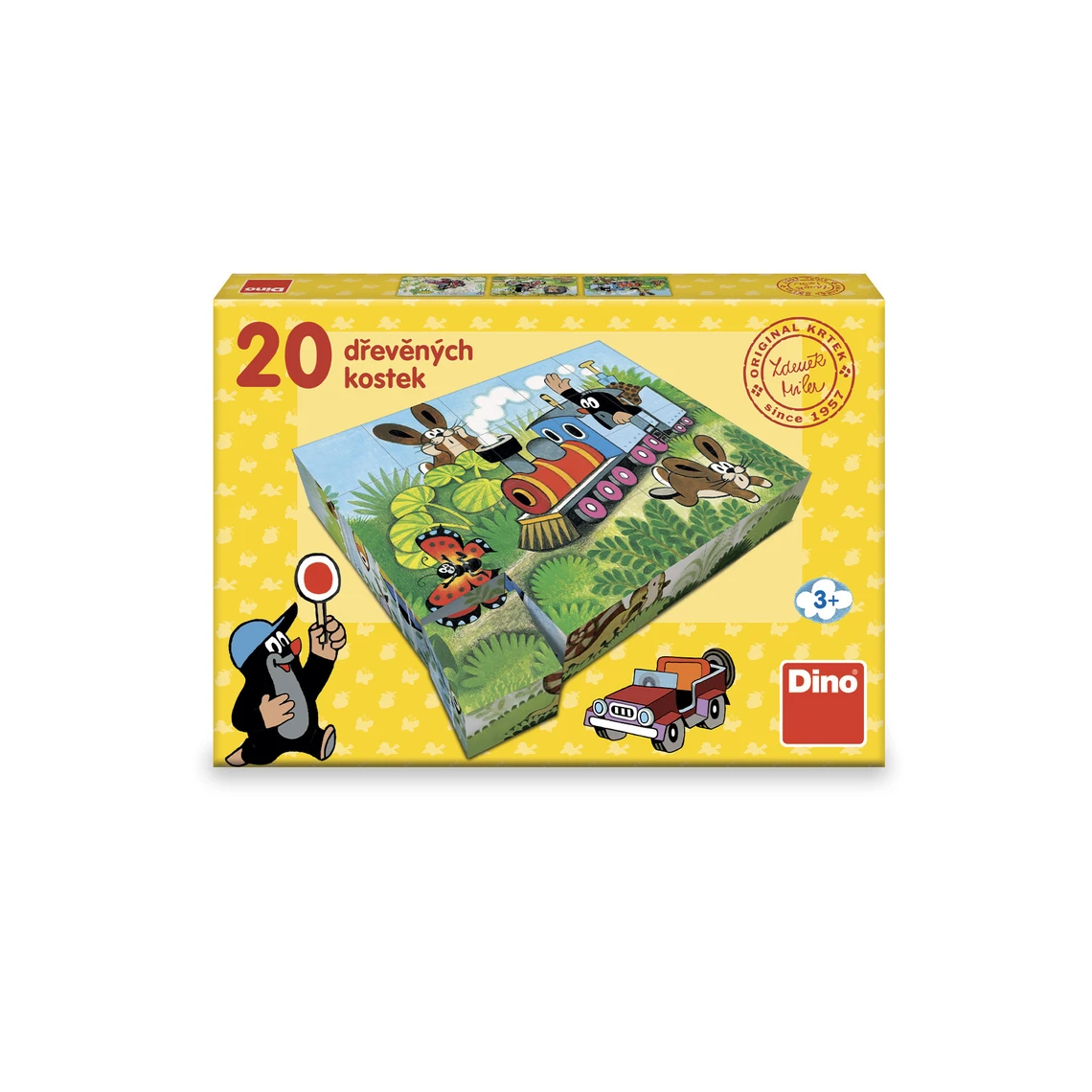 Dřevěné kostky Krtek a doprava – 20 kostek - slide 1