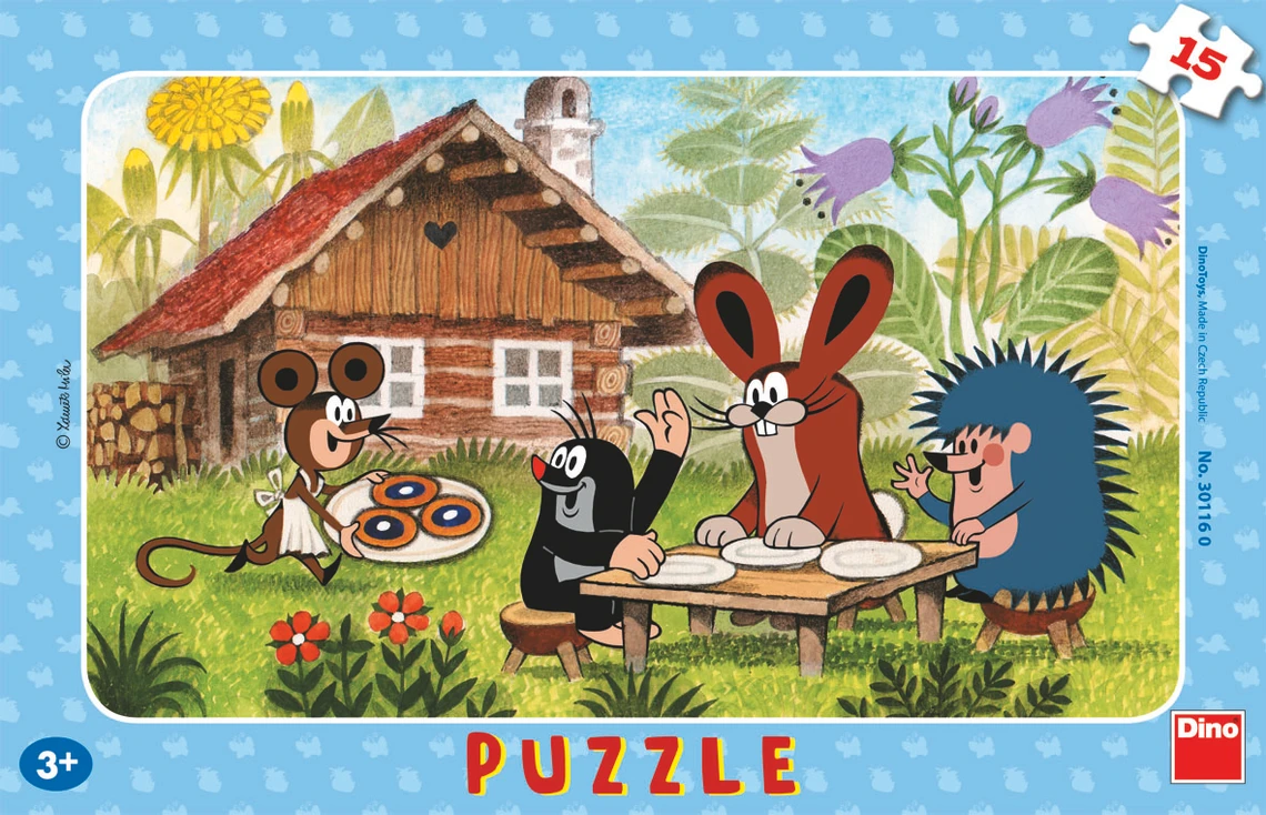 Puzzle Krtek na návštěvě 15 dílků deskové - slide 1