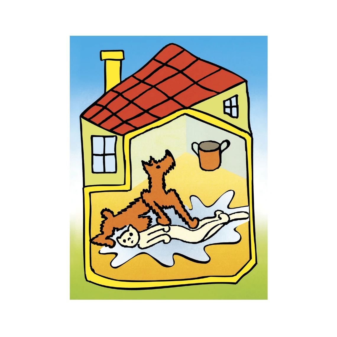 Dřevěné kostky Pejsek a kočička – 12 kostek - slide 8