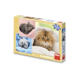 Puzzle Roztomilá koťátka 3x55 dílků