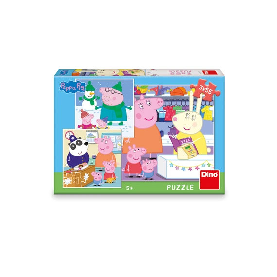 Puzzle Peppa Pig: Veselé odpoledne 3x55 dílků - slide 1