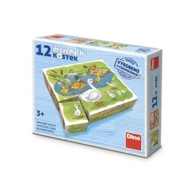 Dřevěné kostky Na farmě – 12 kostek