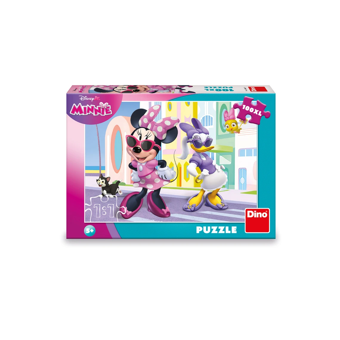 Puzzle Minnie a Dasiy ve městě 100 XL dílků - slide 1