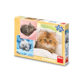 Puzzle Roztomilá koťátka 3x55 dílků