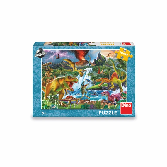 Puzzle Boj dinosaurů 100 xl dílků - slide 1