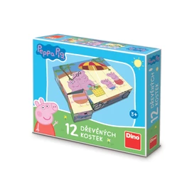 Dřevěné licenční kostky Peppa Pig – 12 kostek