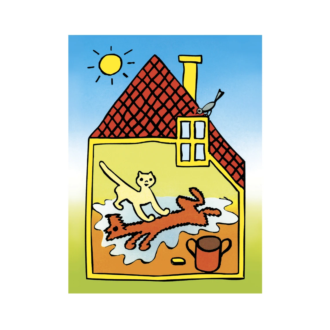 Dřevěné kostky Pejsek a kočička – 12 kostek - slide 4