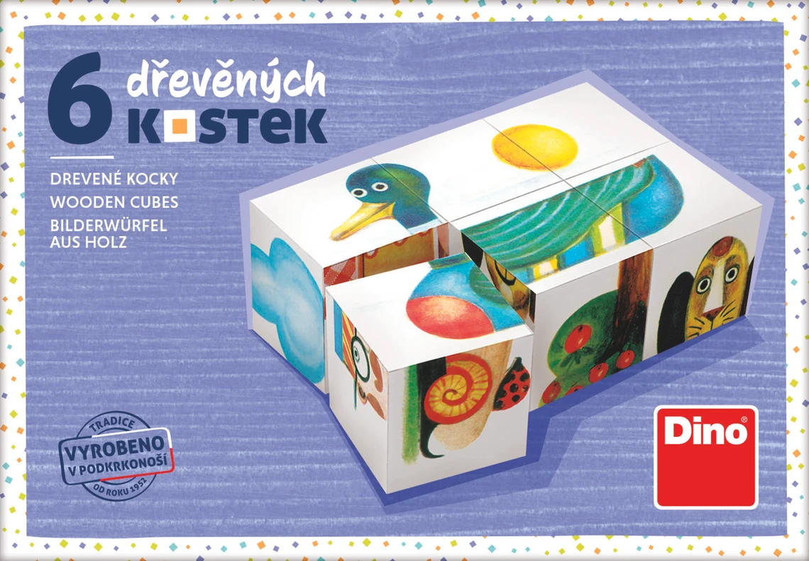 Dřevěné kostky Kachna – 6 kostek  - slide 2