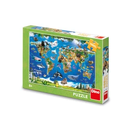 Puzzle Mapa zvířat 100 XL dílků