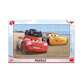 Puzzle Cars 3: Blesk s konturou 25 dílků deskové