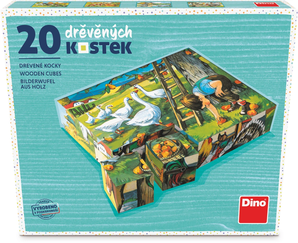 Dřevěné kostky Na statku – 20 kostiček - slide 1