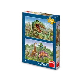 Puzzle Souboj dinosaurů 2x48 dílků