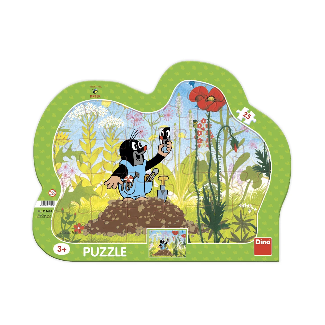 Puzzle Krtek a kalhotky kontura 25 dílků deskové - slide 0