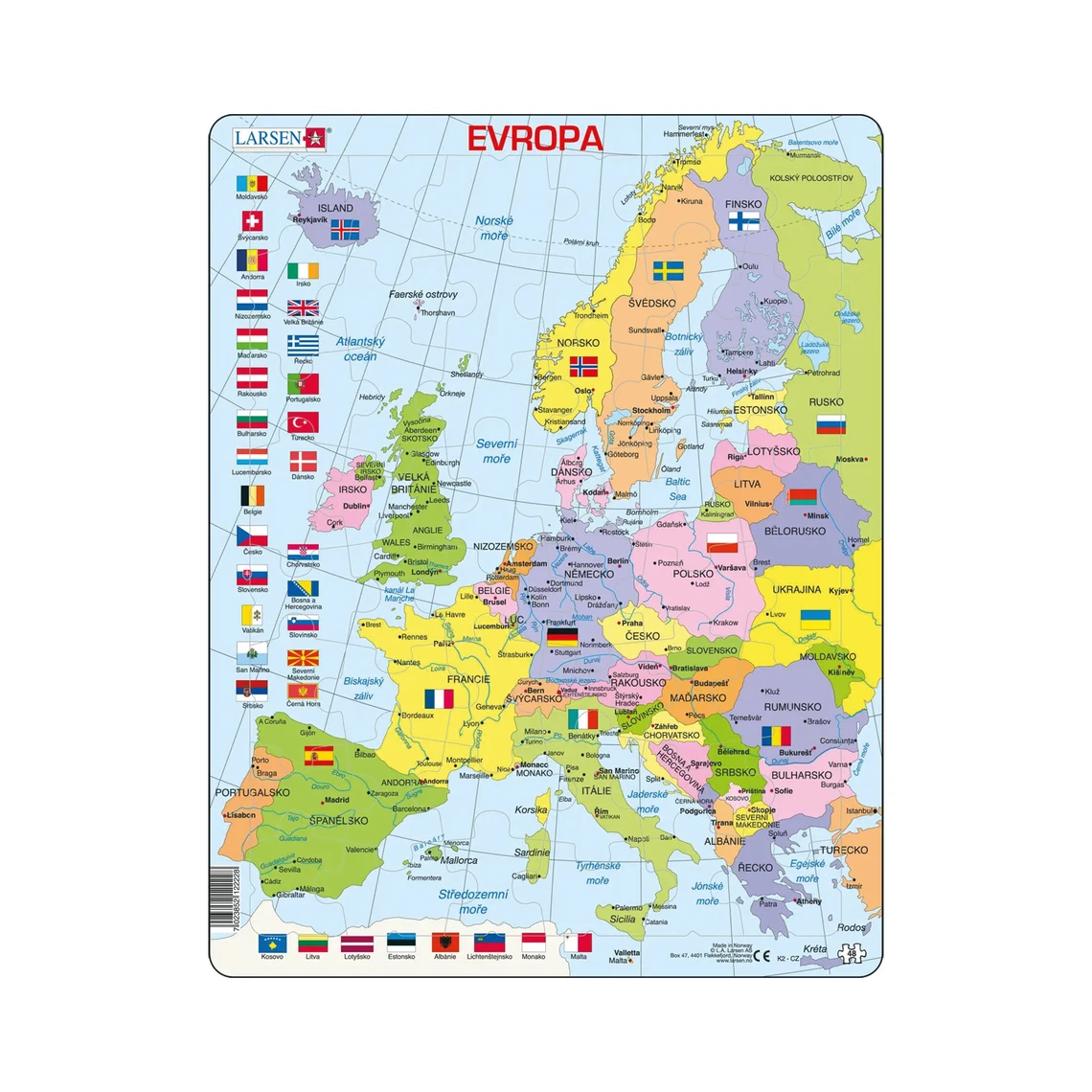 Evropa politická mapa - Vzdělávací puzzle - slide 0