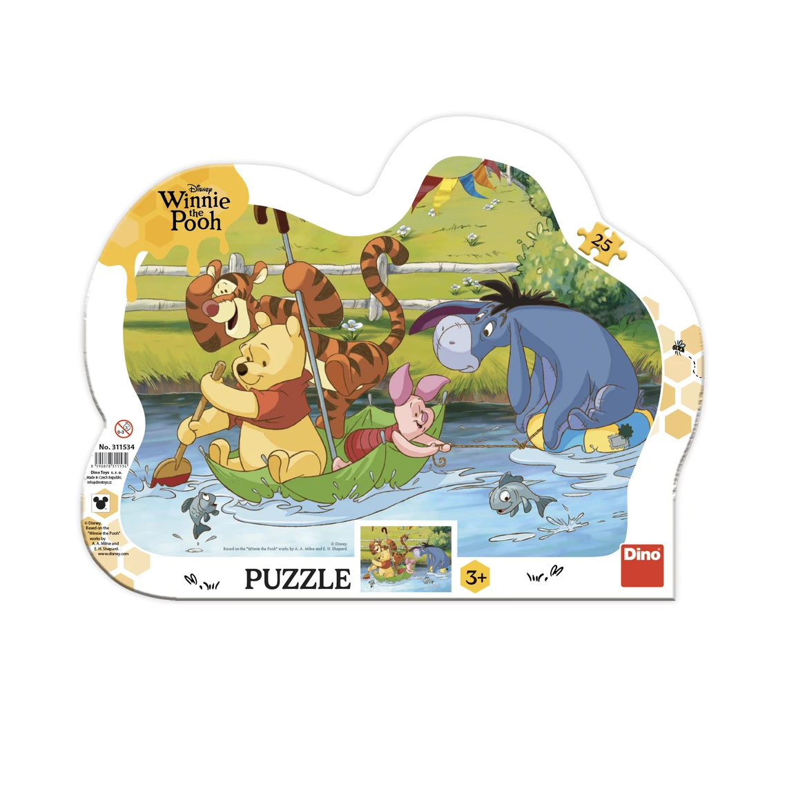 Puzzle Medvídek Pú na plavbě 25 dílků deskové - slide 0