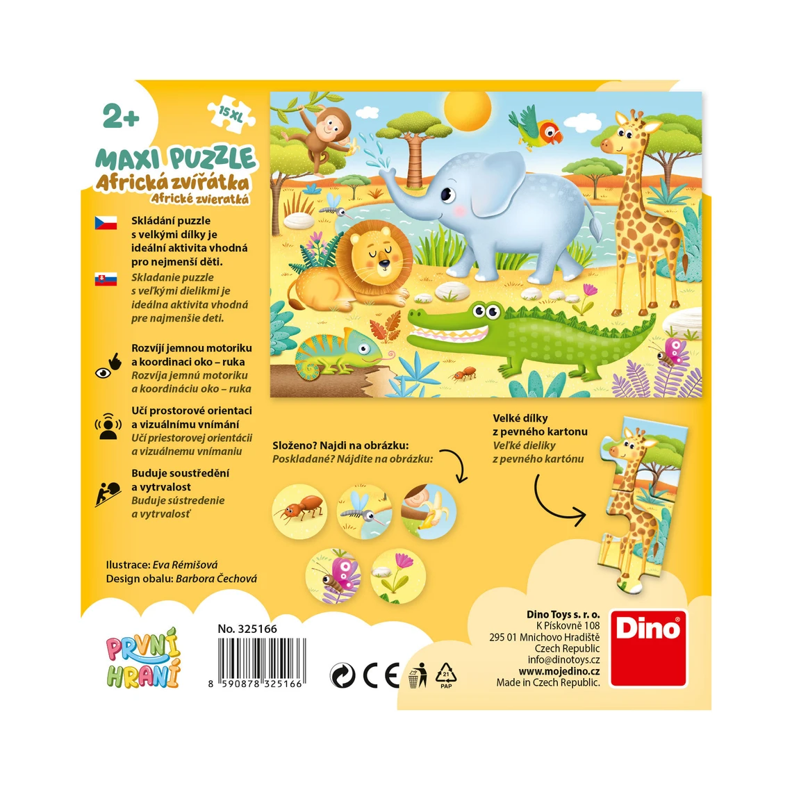 První hraní: Africká zvířátka 15 maxi Puzzle - slide 3