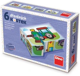 Dřevěné kostky Doprava – 6 kostek