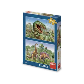Puzzle Souboj dinosaurů 2x48 dílků
