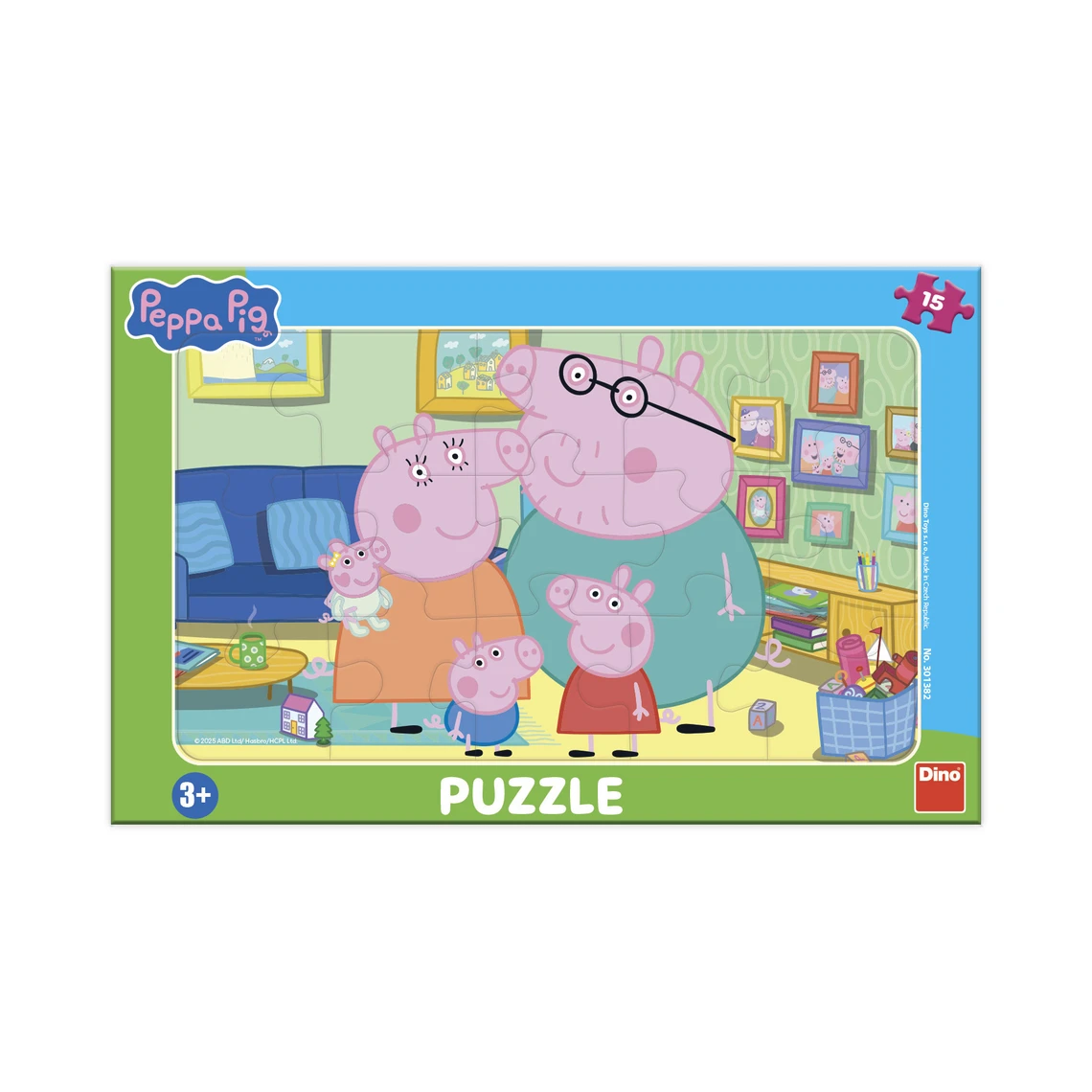 Puzzle Peppa v obývacím pokoji 15 dílků deskové - slide 0