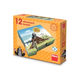 Dřevěné licenční kostky Krtkův rok – 12 kostek