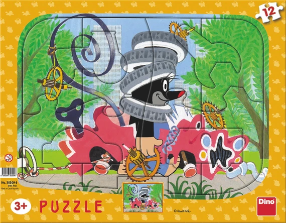Puzzle Krtek opravář 12 dílků deskové  tvary - slide 1