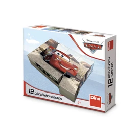 Dřevěné licenční kostky Cars: Jízda – 12 kostek