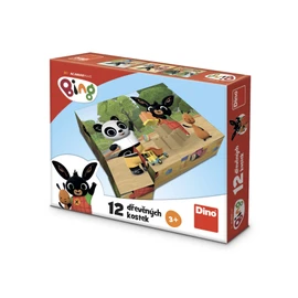 Dřevěné licenční kostky Bing – 12 kostek