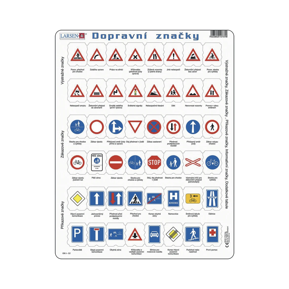 Dopravní značky - Vzdělávací puzzle - slide 0