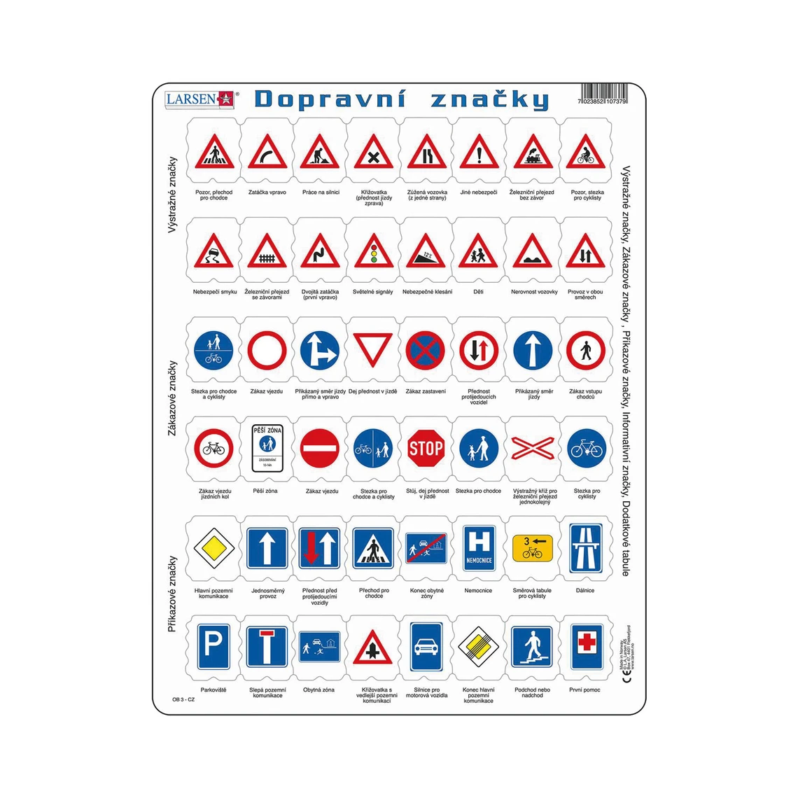 Dopravní značky - Vzdělávací puzzle - slide 0